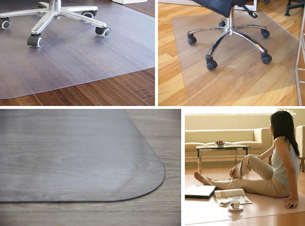 Ruhhy - Alfombrilla protectora para silla de oficina (130 x 90 cm) transparente/lechosa