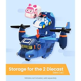 Robocar Poli Toys, Carey Carrier Sound & Light, Transport Cargo Plane Toy, Diecast Vehicle Storage Airplane, Kids Toys for Ages 3 and up