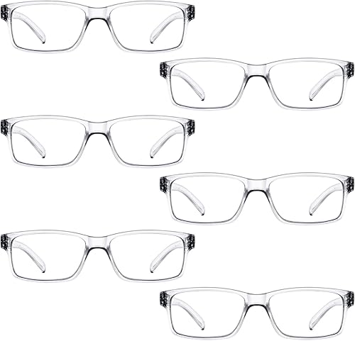 Miniatura 4 de LUR Lentes de lectura (6 unidades, bisagra de resorte, cómodos lectores de plástico (transparente)