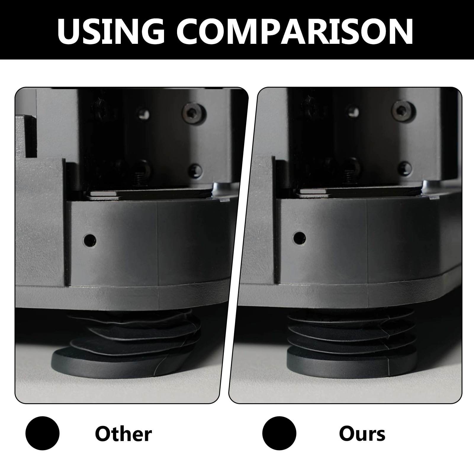 Stoßdämpfende Gummi-Pads Für Bambu Lab 3D-Drucker – 4 Stück, Anti-Vibration, Schwarz
