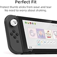 Vista 3 de GeekShare 4PCS Cute Ghost Thumb Grip Caps,Halloween Soft Silicone Joystick Cover Compatible with Nintendo SwitchOLEDSwitch Lite - Black&White