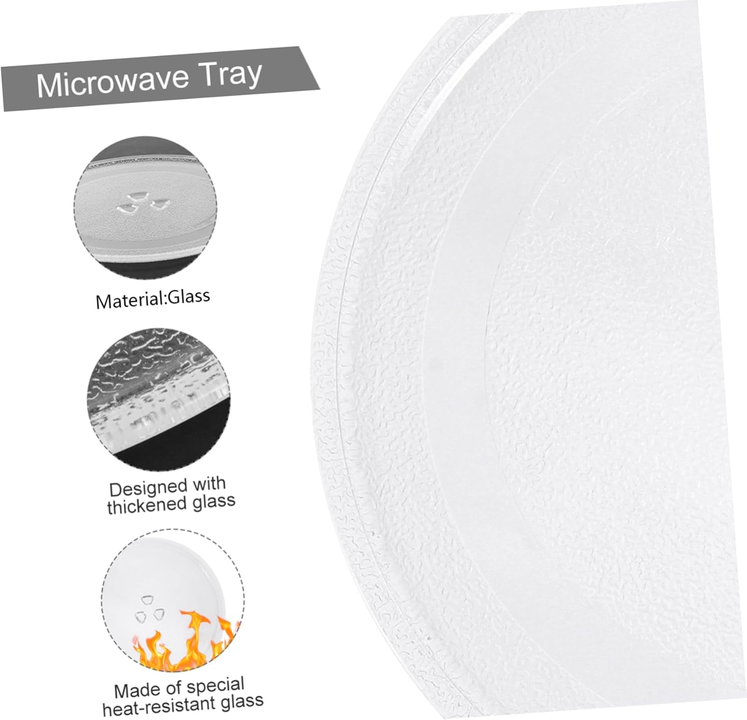 SOLUSTRE Rv Microwave Replacement Glass Plate Tray Oven Glass Turntable Microwave Oven Turntable Plate and Safe Heat-Resistant Easy to Clean