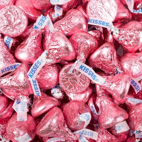 1 lb Pink Kisses Candy - Milk Chocolate (Approx. 100 pcs)