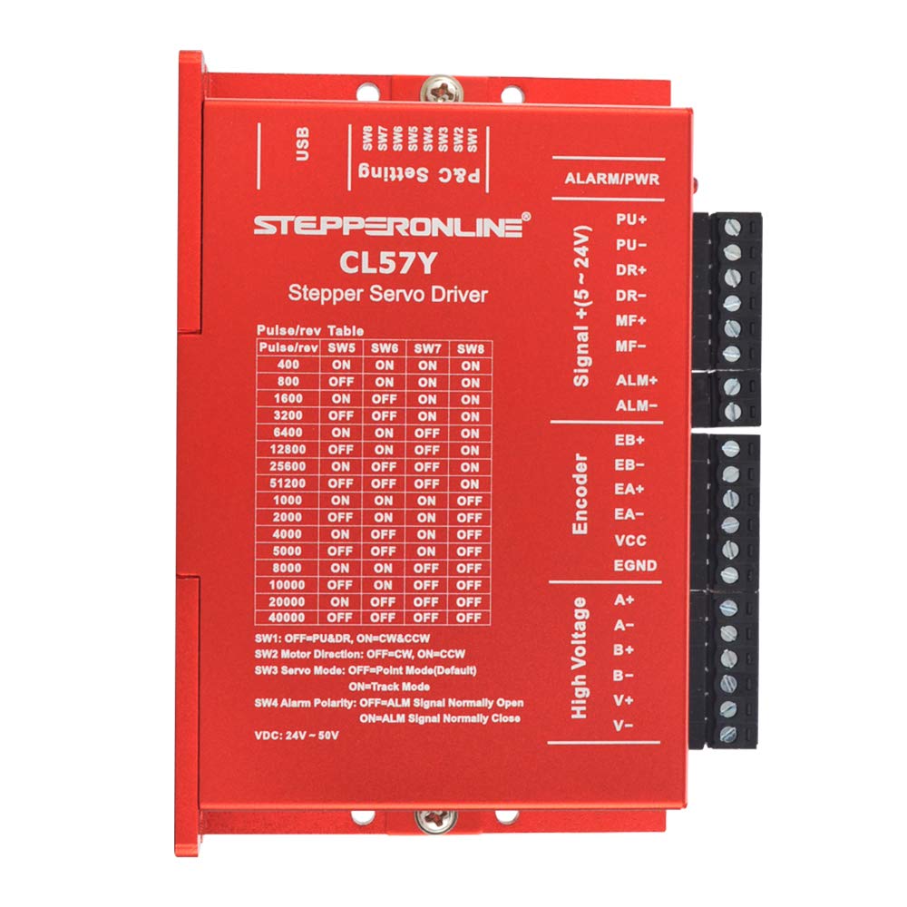STEPPERONLINE Closed Loop stepper motor 1 oś CNC KIT 3.0 Nm 5.0A silnik Nema 23 & 0-7.0A 24-50VDC sterownik CL57Y