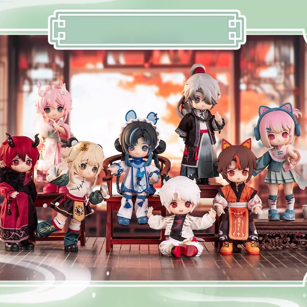 niannyyhouse BJD Blind Box Figuren, Ball Jointed Doll with Clothes, 1:12 Scale Nagi Cloud Ruins Series, Collectable Action Figure (6PCs)