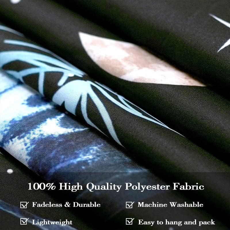 Miniatura 6 de Fowocu Tapiz de mariposa azul con flores y luna, bohemio, para dormitorio, estético, naturaleza, tapiz, para colgar en la pared, mandala botánico,