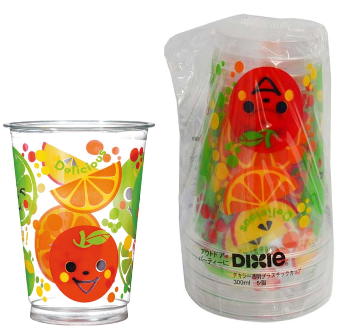 Amazon｜日本デキシー プラスチックカップ 300ml 透明 5個入 使い捨て