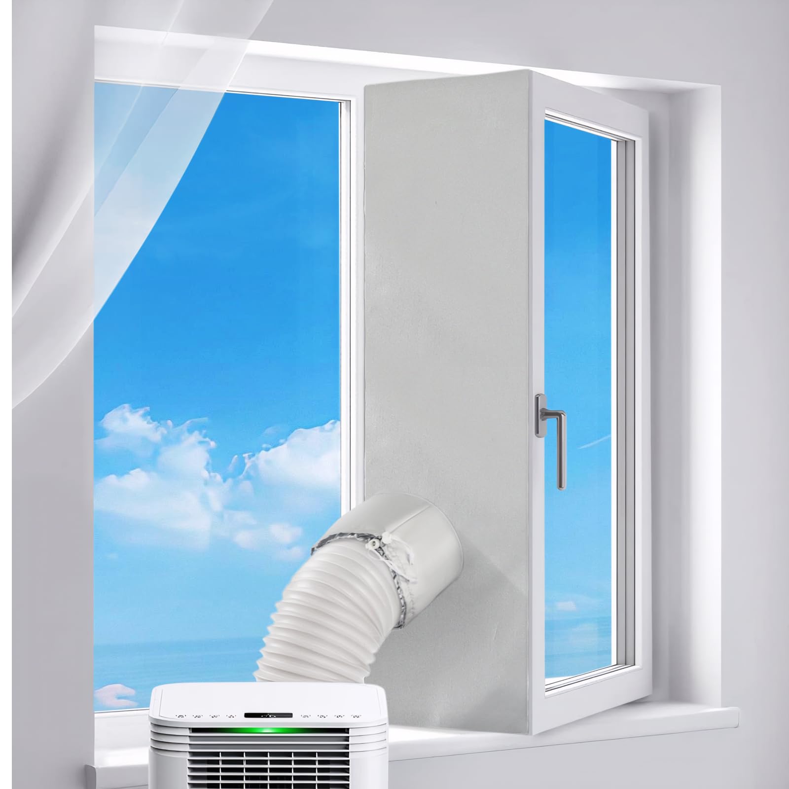 Joint de Fenêtre pour Climatiseurs Mobile, Calfeutrage pour Fenêtres pour Climatiseur Mobile, Kit Calfeutrage Climatiseur, 500CM, Compatible avec les Joints de Fenêtre des Flimatiseurs