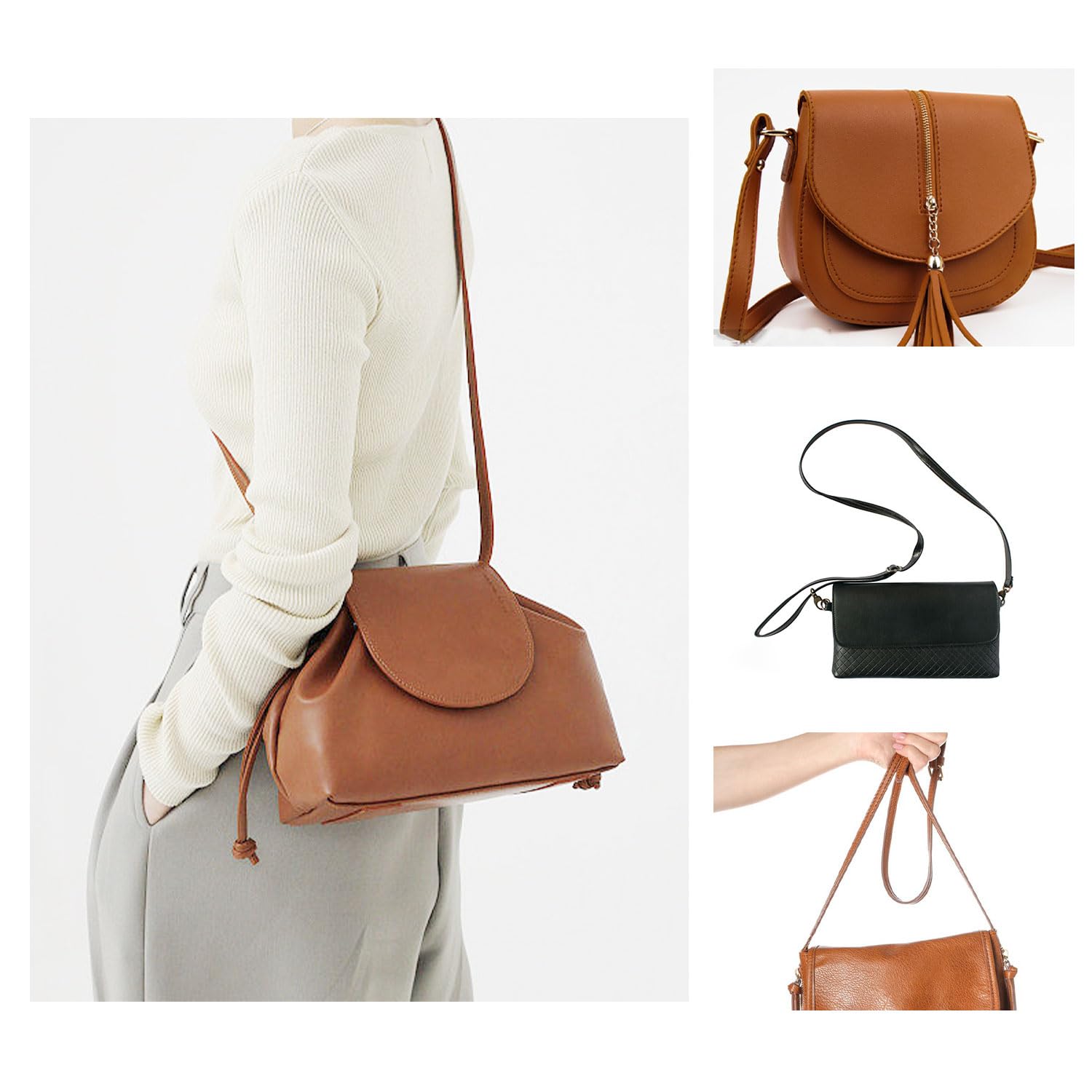 WACH AUF 2 Schulterriemen Leder - Verstellbare Trageriemen Für Taschen