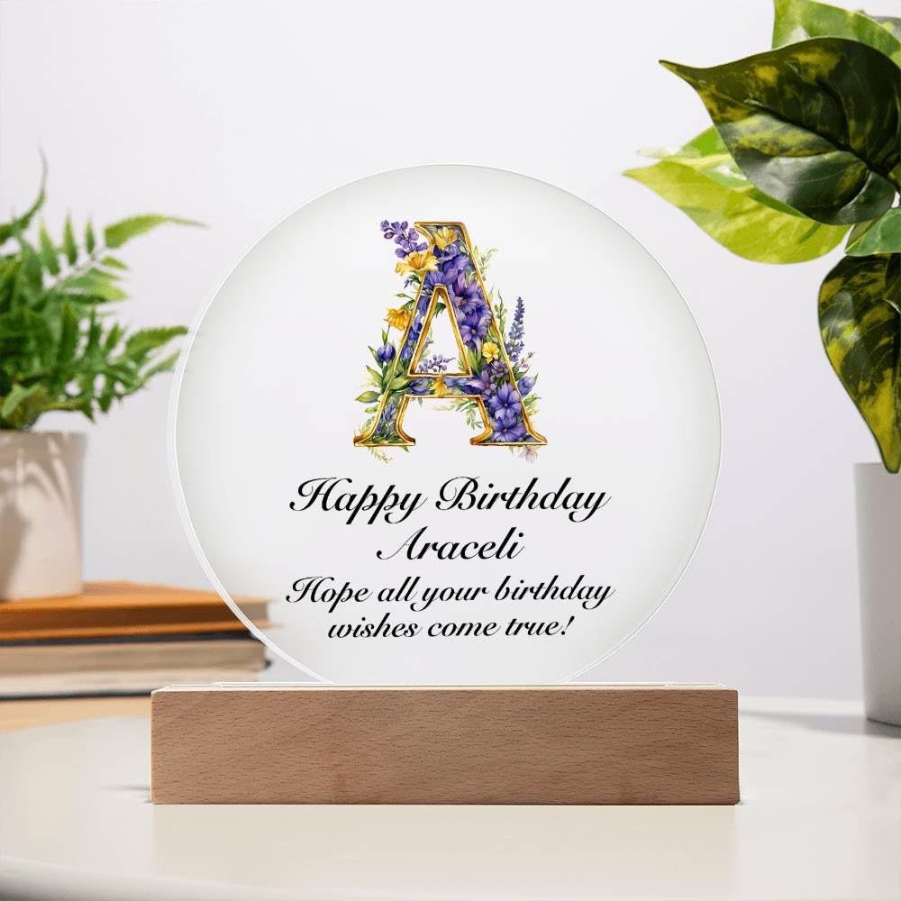 Amazon.com: Happy Birthday Araceli v02 - Circle Acrylic Plaque
