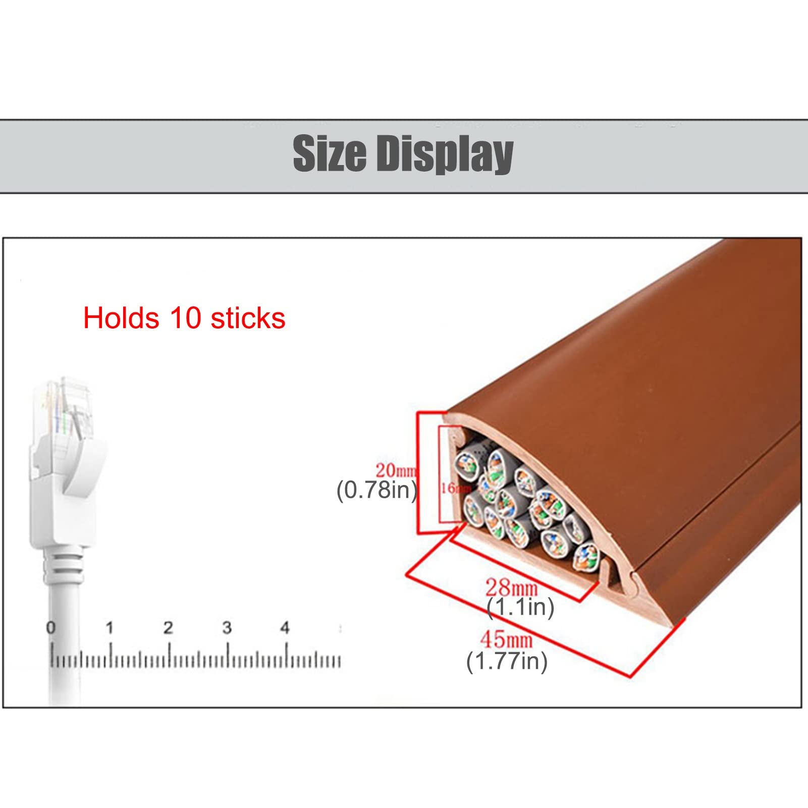 1M PVC-Bodenkabel, 2er-Pack | Mehrfarbige 20 x 45 mm Bodenkabelabdeckung(A)
