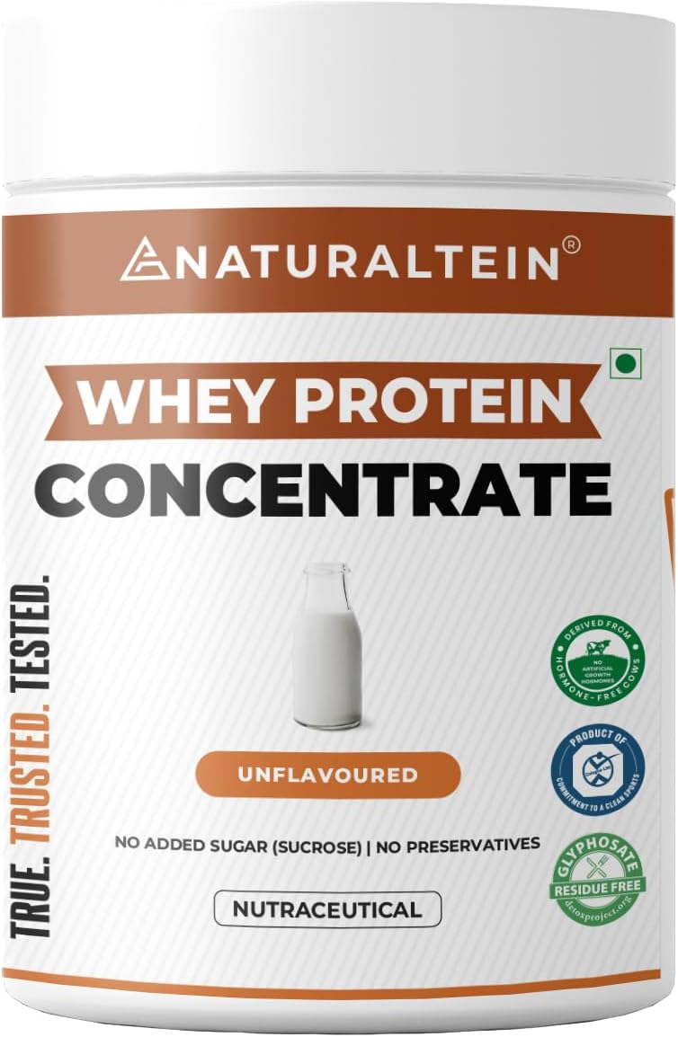 Natural Whey Protein Concentrate – 300 g (Unflavoured) | 24 g Protein per 30 g Serving | No Artificial Sweeteners | Soy-Free & Gluten-Free | Easy to Digest & Naturally Formulated
