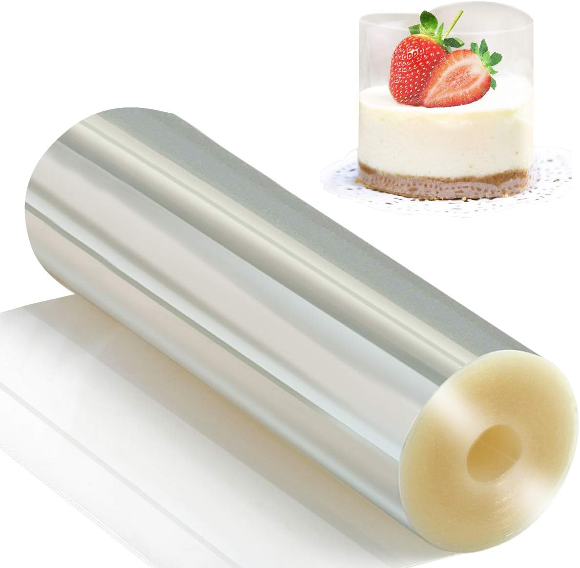 Picowe Cake Collars 6.3 x 394inch, Acetate Rolls, Clear Cake Strips, Transparent Cake Rolls, Mousse Cake Acetate Sheets for Chocolate Mousse Baking, Cake Decorating