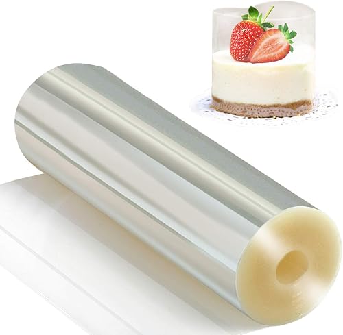 Picowe Collares de pastel de 6.3 x 394 pulgadas, rollos de acetato, tiras transparentes para pastel, rollos transparentes para tartas, láminas de
