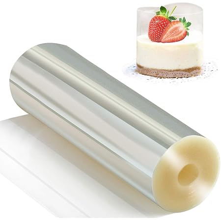 Cake Collars 6.3 x 394inch - Picowe Clear Acetate Strips, Transparent Acetate Roll, Mousse Cake Collar for Chocolate Mousse Baking, Cake Decorating