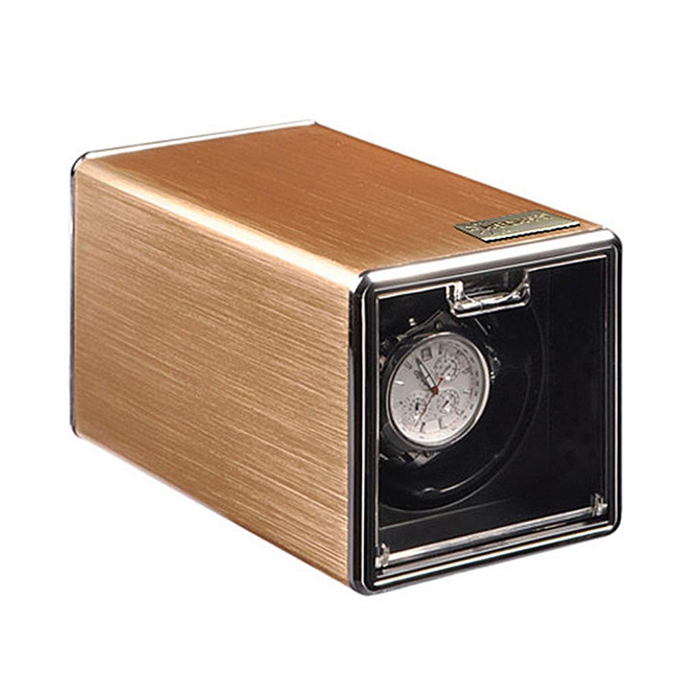 CGCSYZ Metal Automatic Single Watch Winder, Quiet Motor 5 Rotation Modes Winding Box Anti-Magnetization Leather Pillows (A)