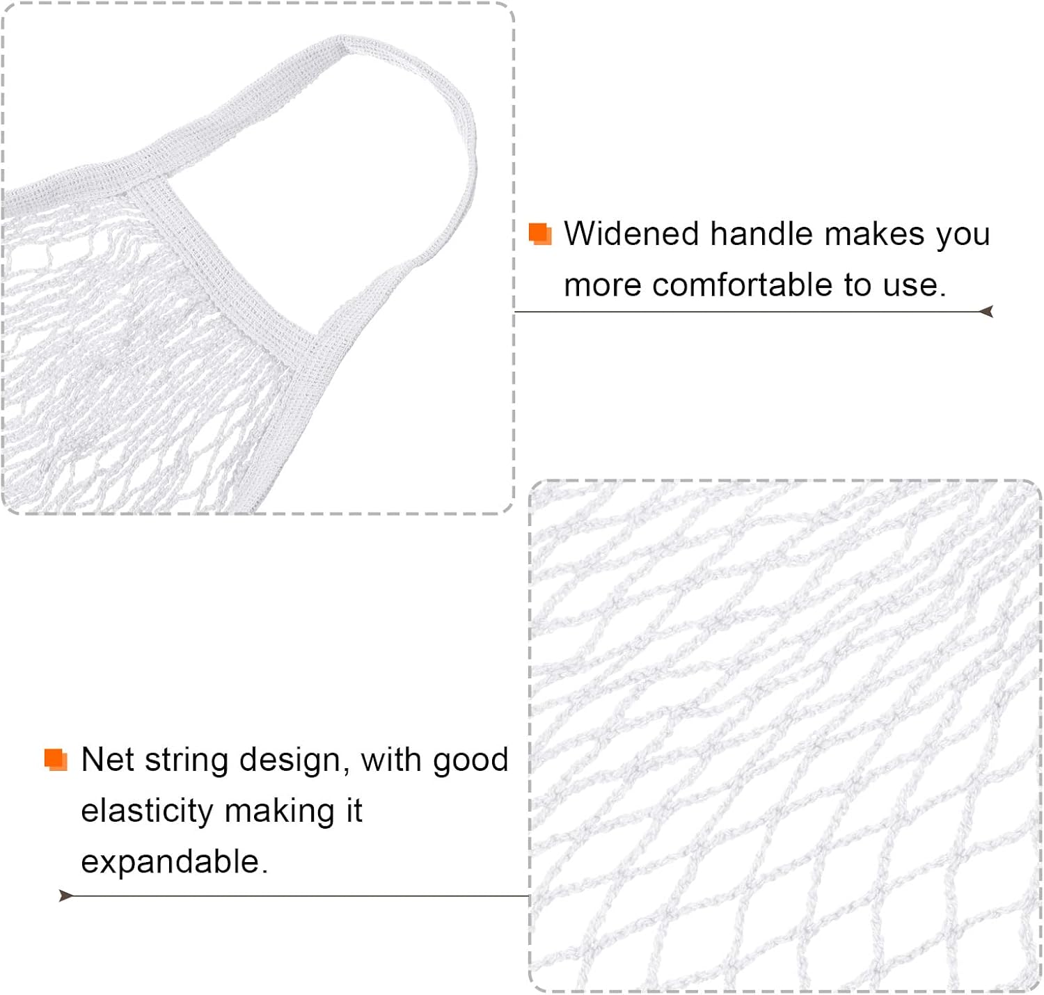 MECCANIXITY Cotton Mesh Bag Reusable Washable Mesh Net String Grocery Bags Organizer for Fruits Vegetables Shopping