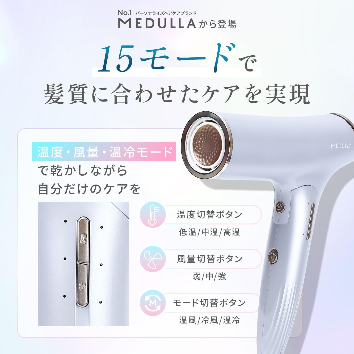 Amazon | 【爆風なのに軽い】MEDULLA エアジェットドライヤー | 3億