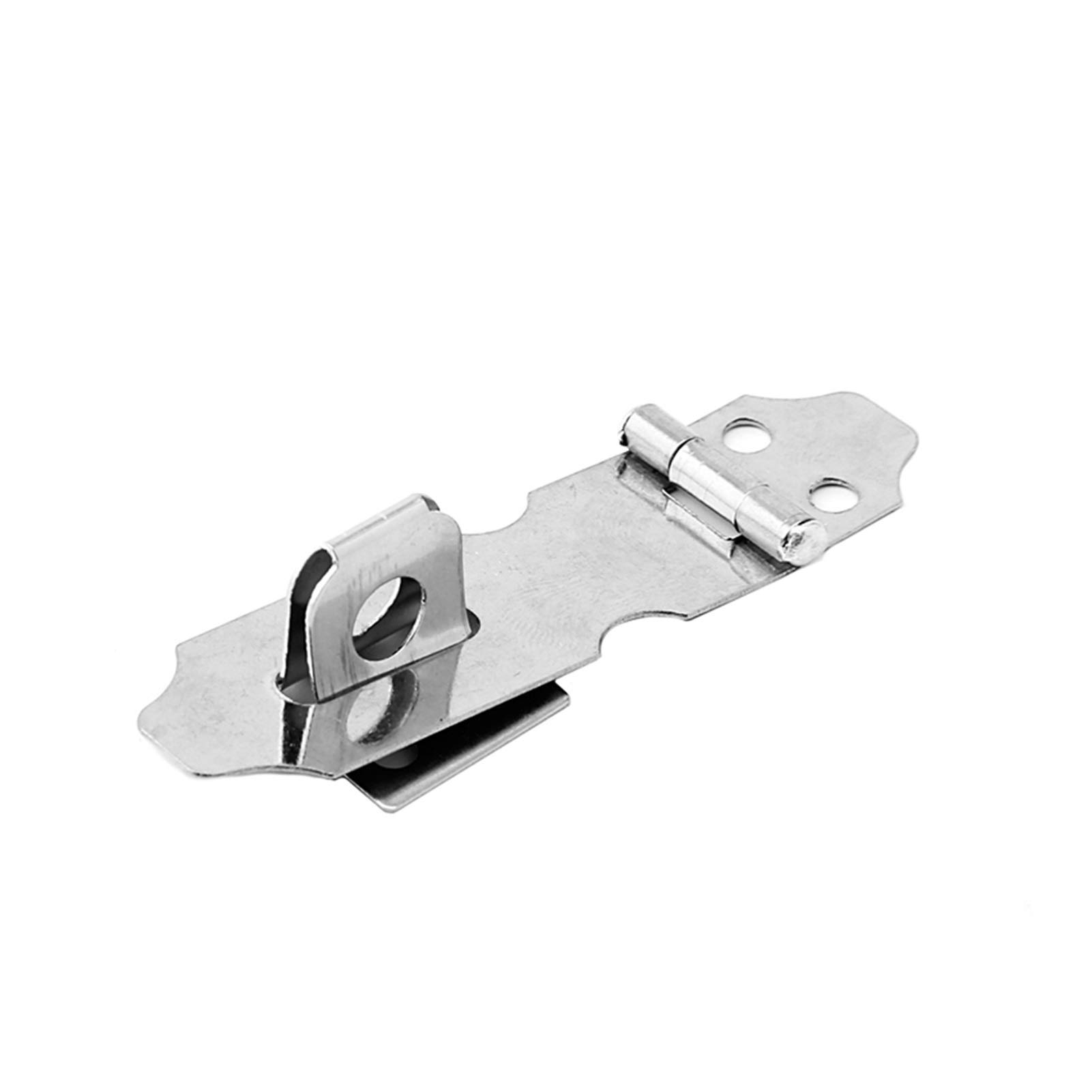 Key Hasp Lock 4Pcs Stainless Steel Drawer Door Safety Padlock Latch Hasp Staple Set