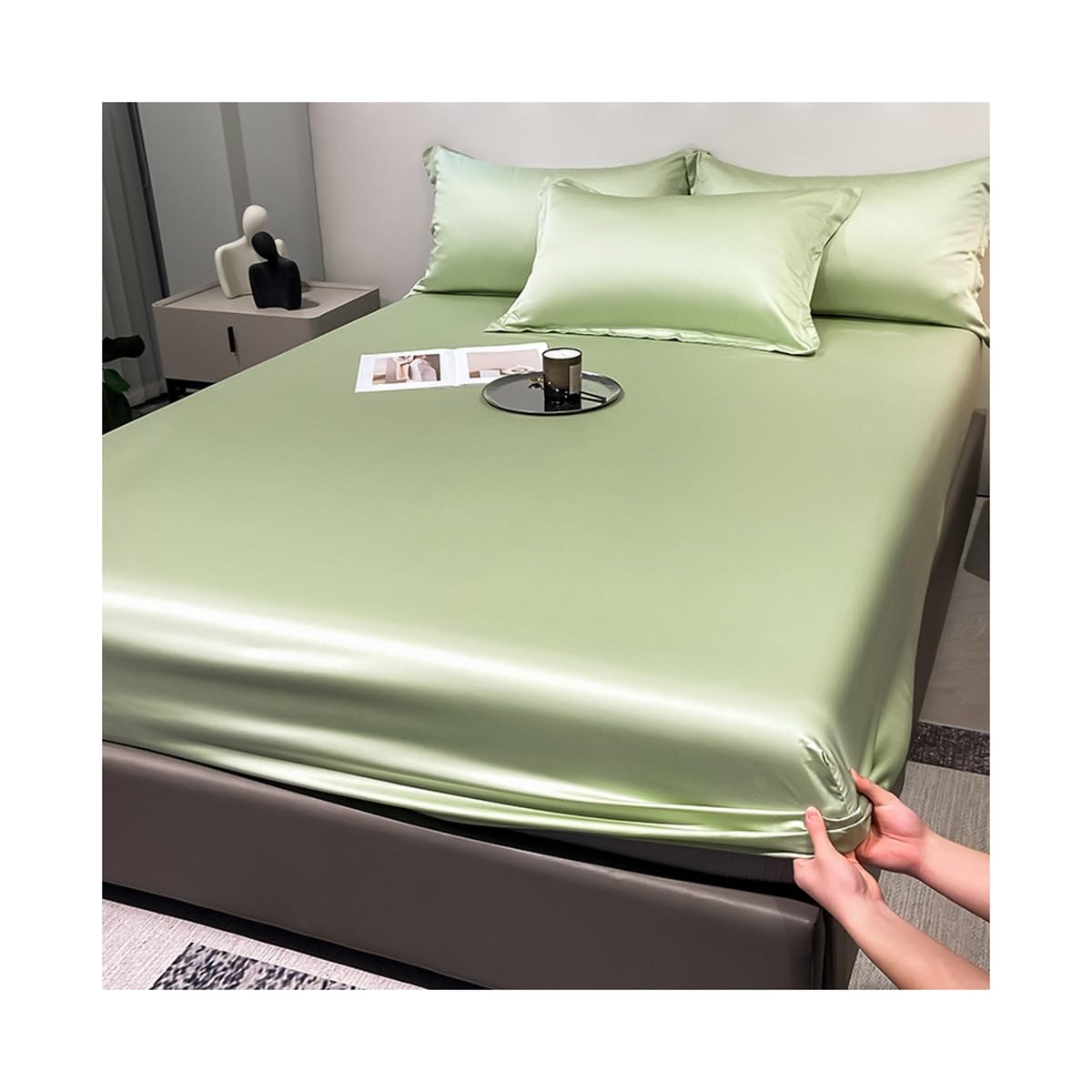 Lenzuolo con Angoli Elasticizzati Misura Twin XL King Size Resistente in Tencel 1 Pezzo Fondo rinfrescante all'eucalipto per Chi soffre Il Caldo Durante Il Sonno King Size