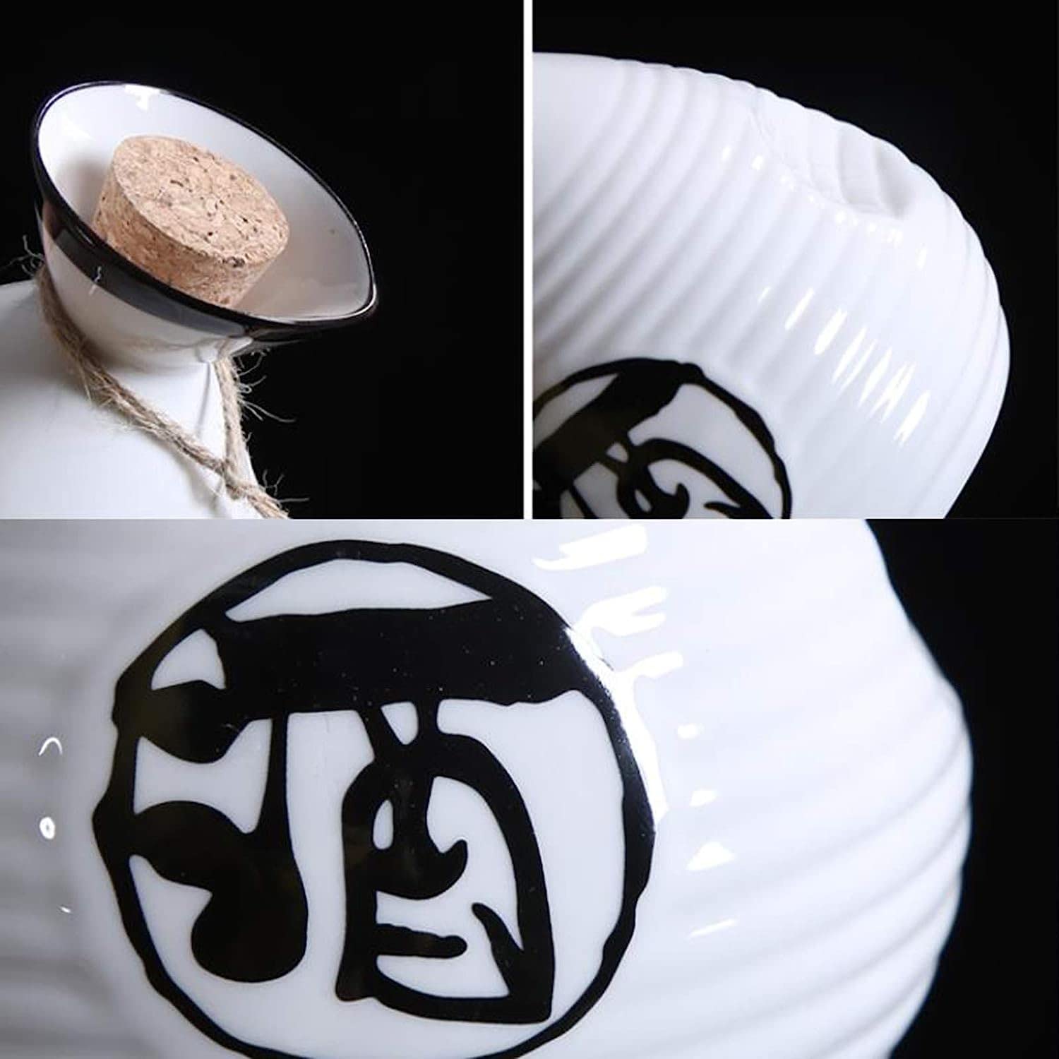 Ensemble de Tasses à saké Japonais, Tasses en céramique Traditionnelles, Artisanat, Verres à vin, Ensemble de saké Japonais (1 Pot 6 Tasses)