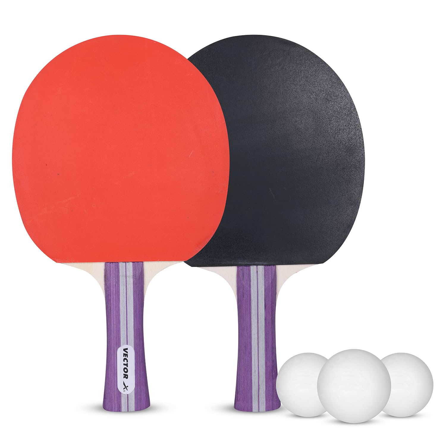 Vector X Octane Tischtennis-Spielset (2 Schläger und 3 Bälle) (weißer Ball), Tischtennisschläger und TT-Bälle, Set (mehrfarbig)