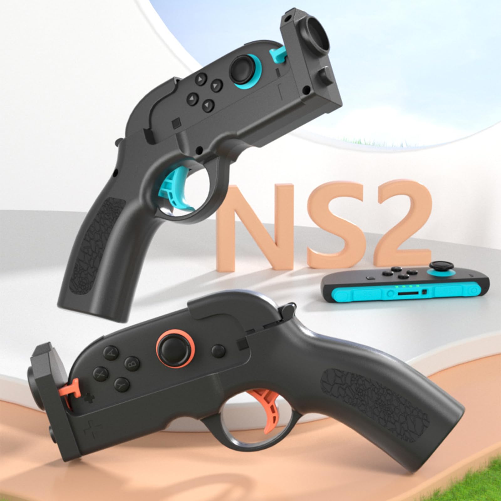 HTU Kit de disparo para Switch 2, empuñadura con forma de pistola y controladores