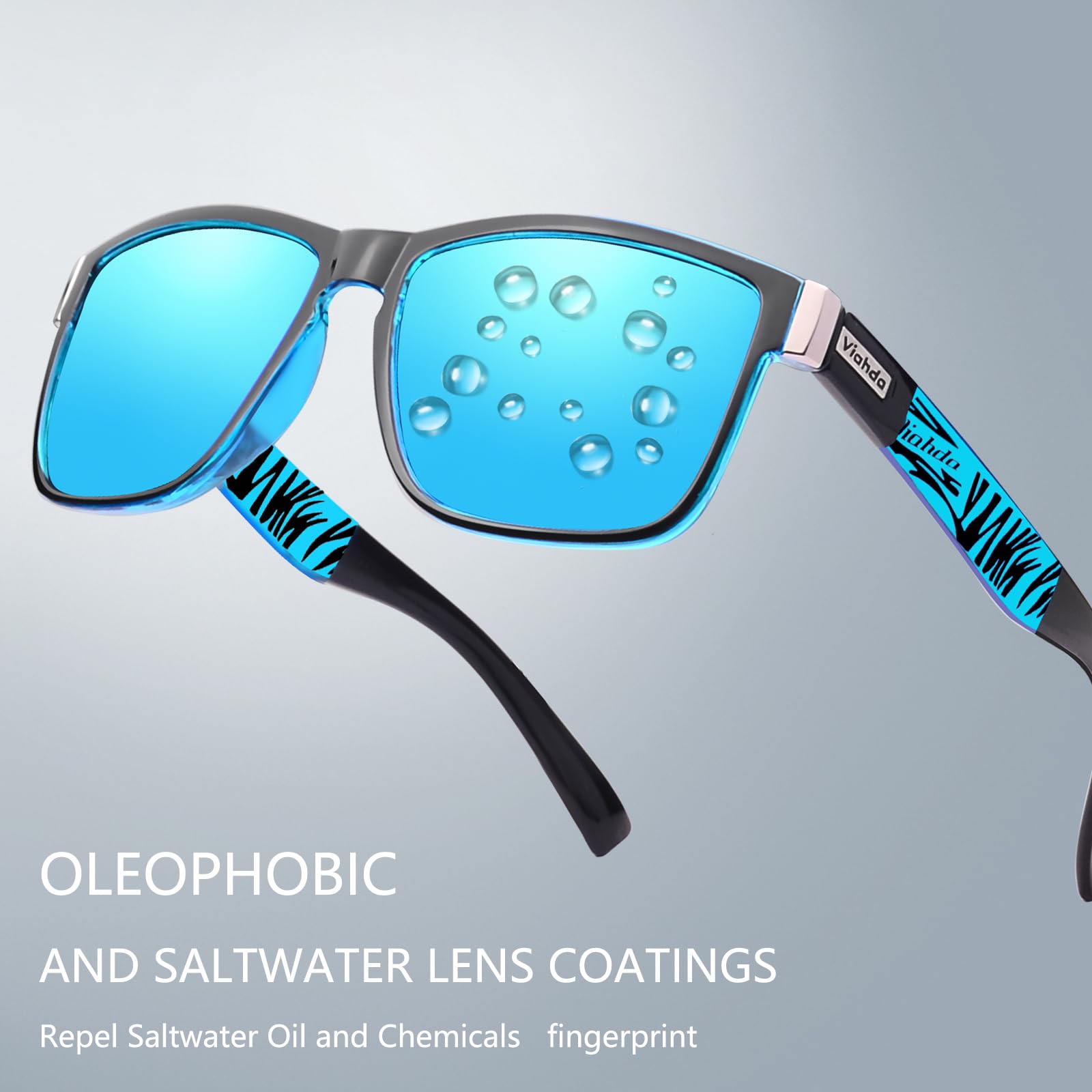 HD6009 - Occhiali da sole polarizzati sportivi da uomo, ciclismo, corsa, pesca, golf, occhiali da sole alla moda, da donna, blu, blu scuro, verde