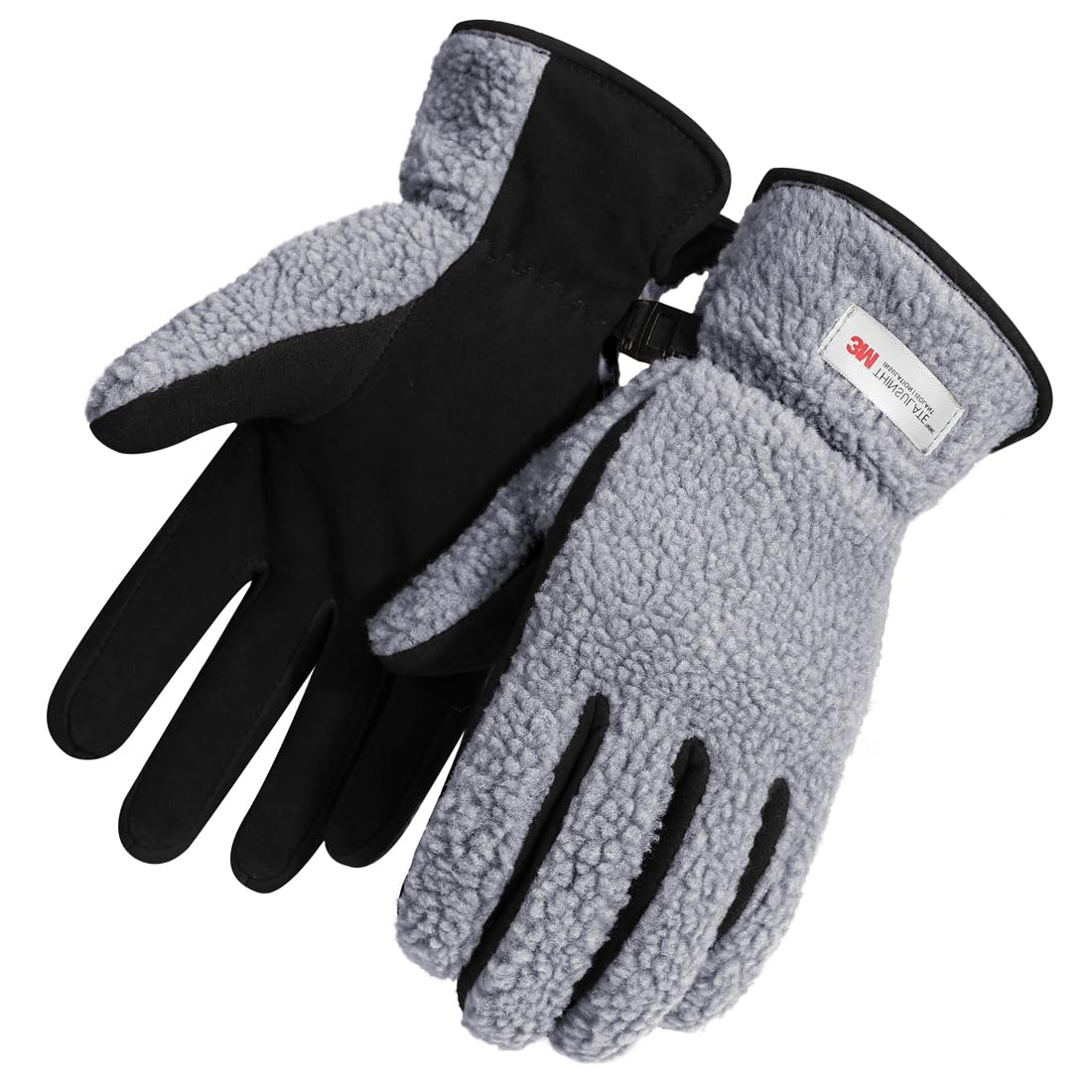 Harssidanzar Winter Outdoor Gloves For Women's Genuine Suede Sherpa Gloves Warm Lined SL021CA