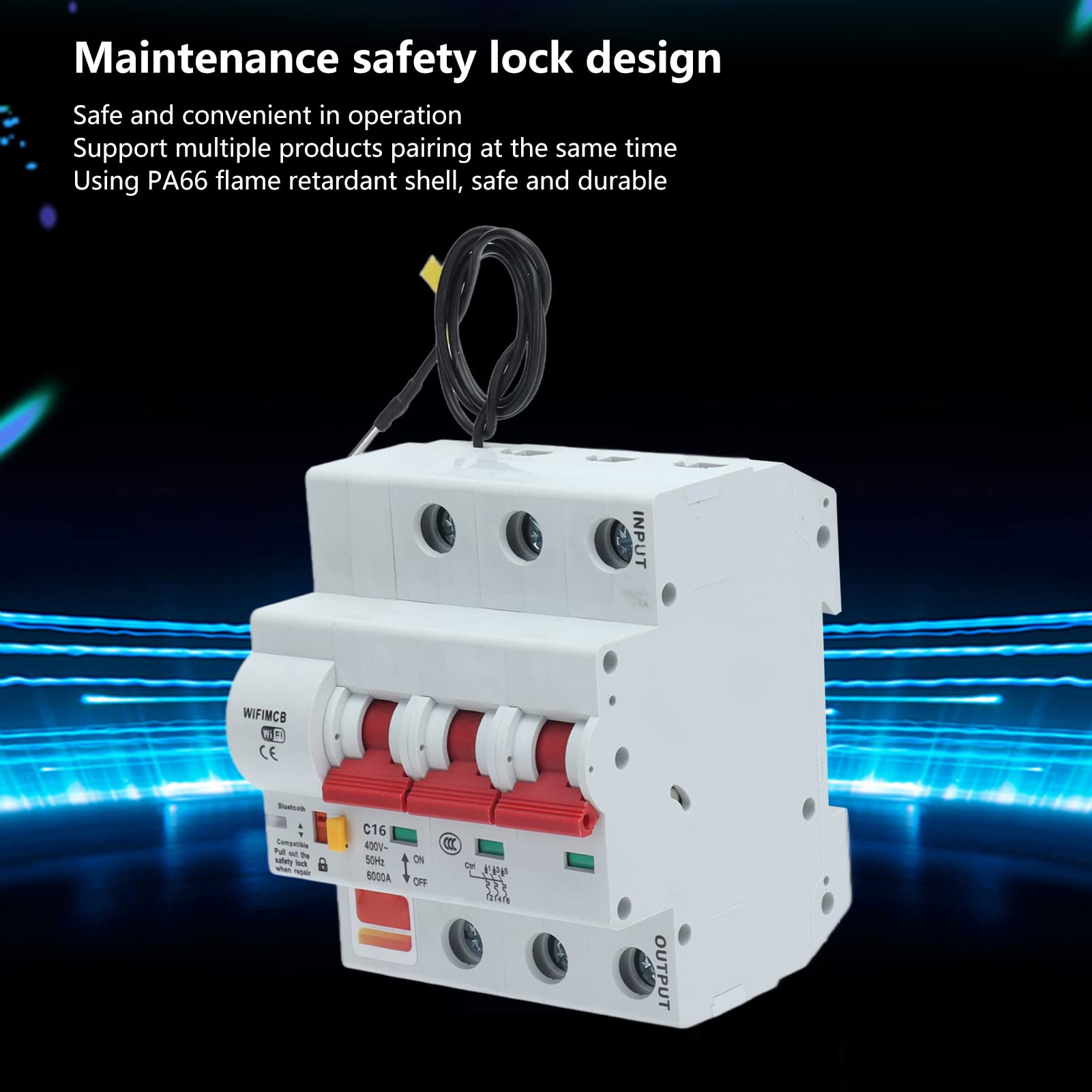 YWBL-WH 3p Interruttore di Controllo Telecomando WiFi per Interruttore Smart con Blocco di Sicurezza, Adatto per il Controllo della Luce Esterna (16A)