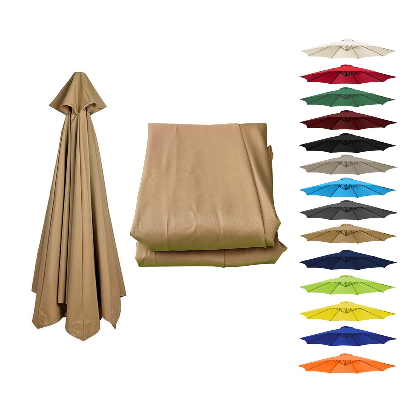 DHDDVDR 2m 2.3m 2.5m 2.7m 3.0m 3.5m Replacement Parasol Canopy, Garden Umbrella Parasol Replacement Covers, 6 Arms 8 Arms UV Protection Waterproof