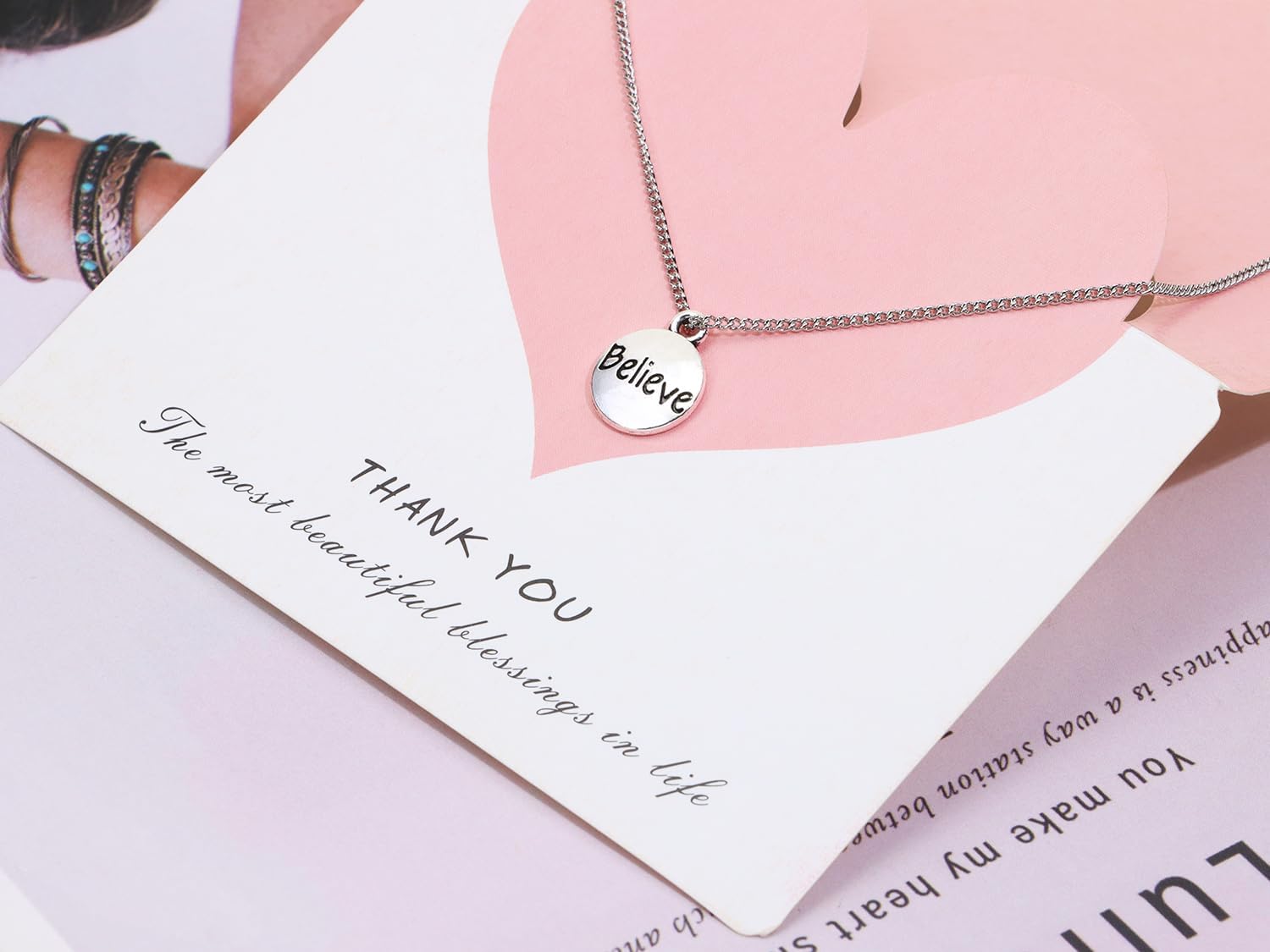 Tupalizy Believe Word Charms 14x11mm Vintage Motivational Inspirational Pendant Charms for Graduation Message Resin Charm Bracelet Keychain Tag Link Jewelry Making Lanyard Cord Bags Crafts, 50PCS - Image 4