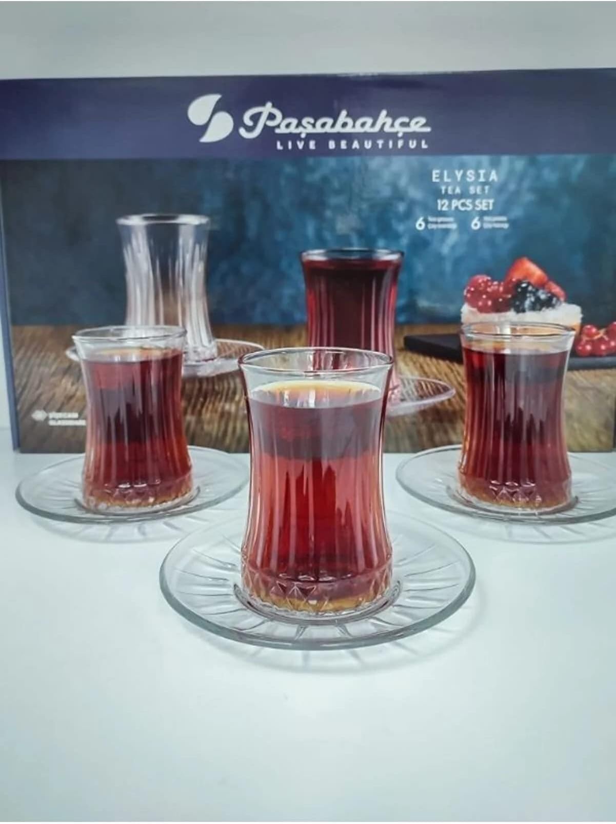 Verres à Thé Turcs Sarmasik Avec Soucoupes - Style Ottoman - Verre (lot)