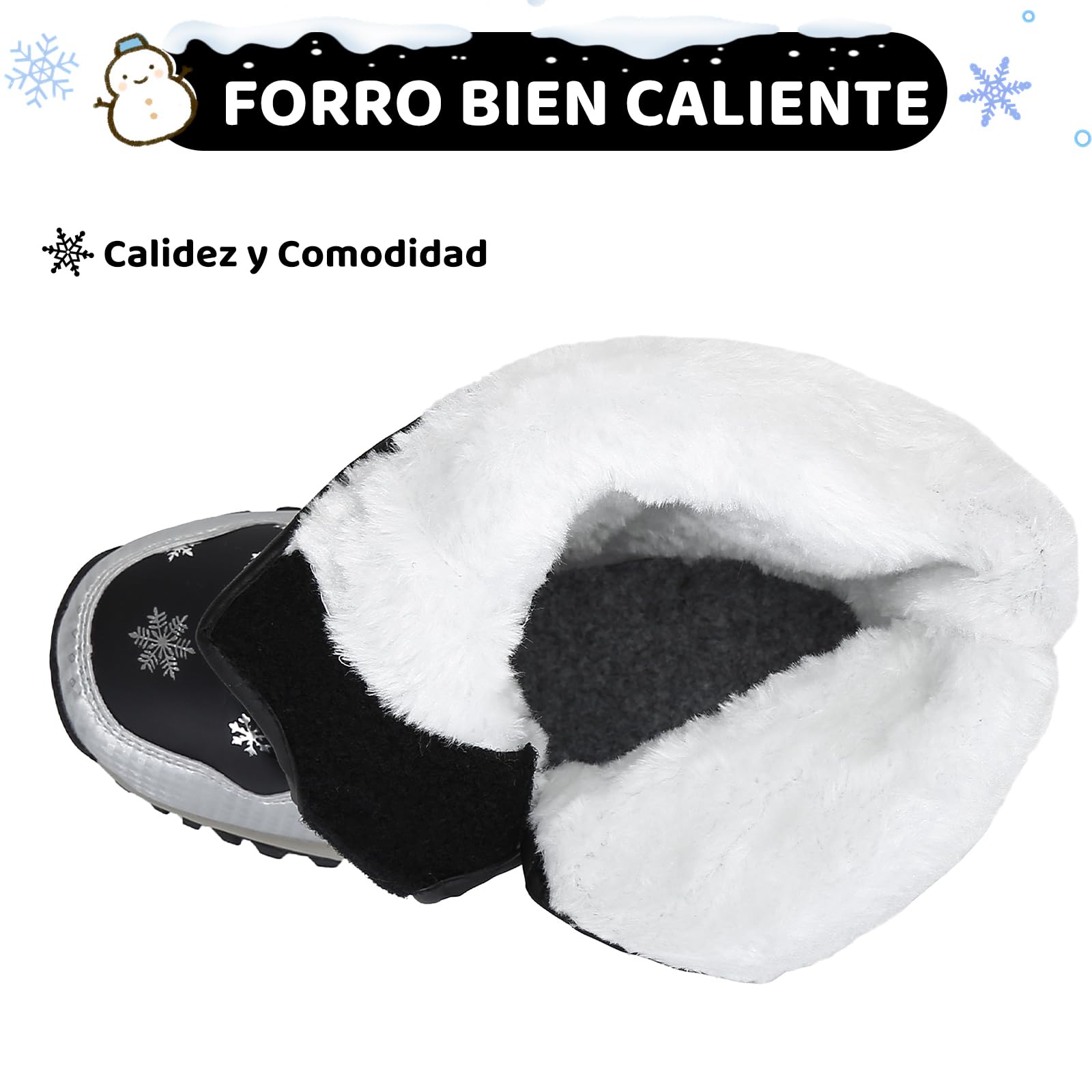 Mishansha Botas de Nieve Invierno Niños Forro Interior 36-47 EU | Unisex Niños, Niña, Botas de Invierno, Outdoor, Calientes, Forro Interior, Zapatos de Nieve