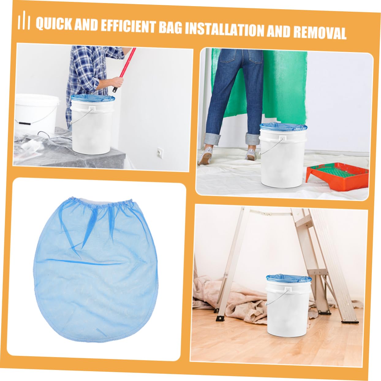 IWOWHERO 6pcs Paint Strainer Bag High Elastic Mesh Paint Filter Strainer Bags Fine Mesh Filter for Polyester