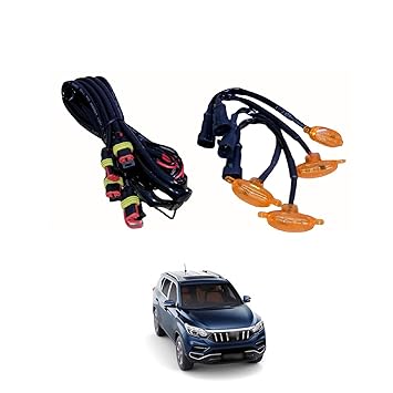 PRIKNIK LED Grille Lights Amber Yellow Grill Led with Fuse Adapter Wiring Harness Kit (4PCS, Amber Shell with Amber Light) Compatible with G4 Rexton