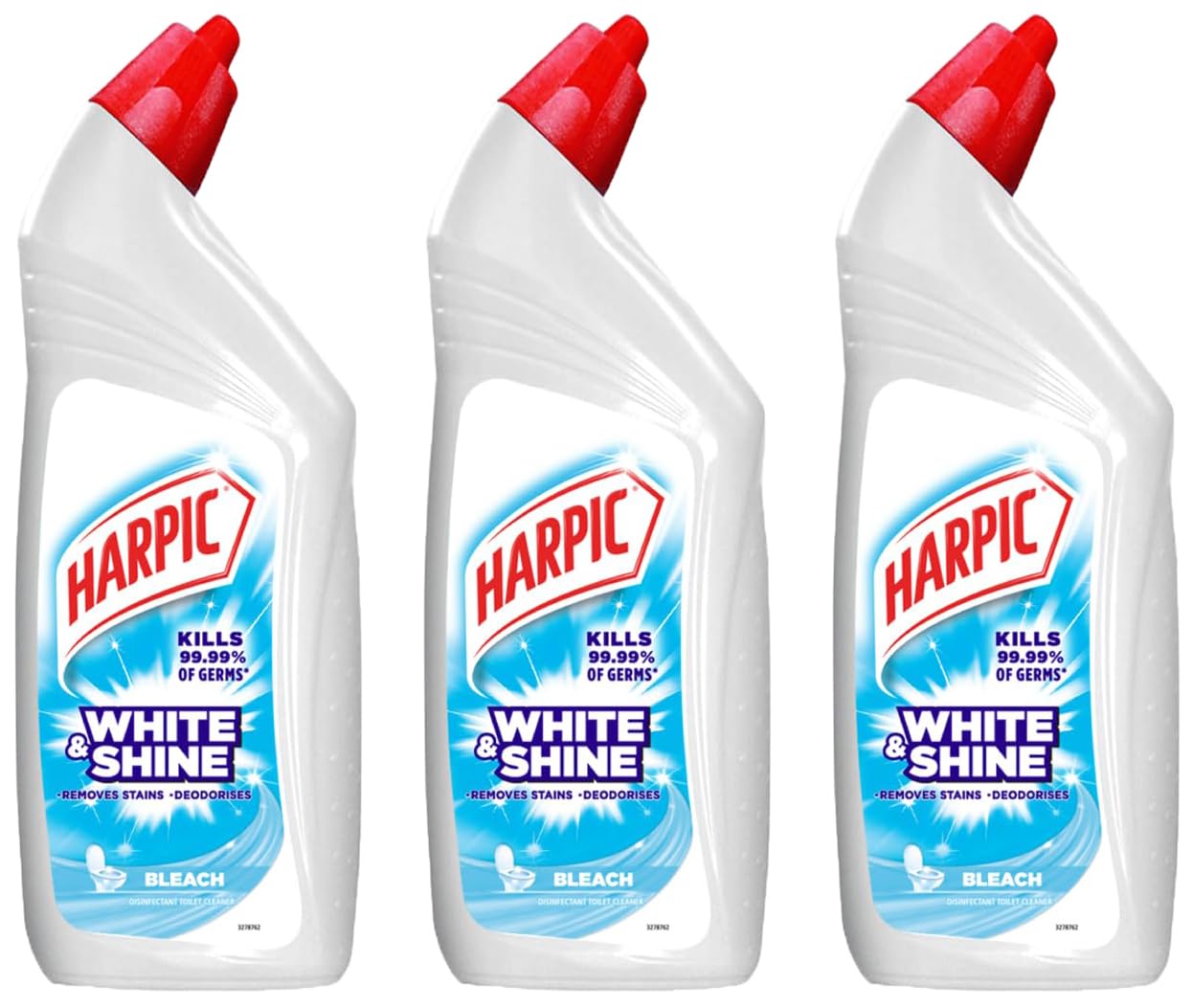 Harpic 1L, White and Shine Disinfectant Toilet Cleaner Bleach Liquid (Pack of 3)