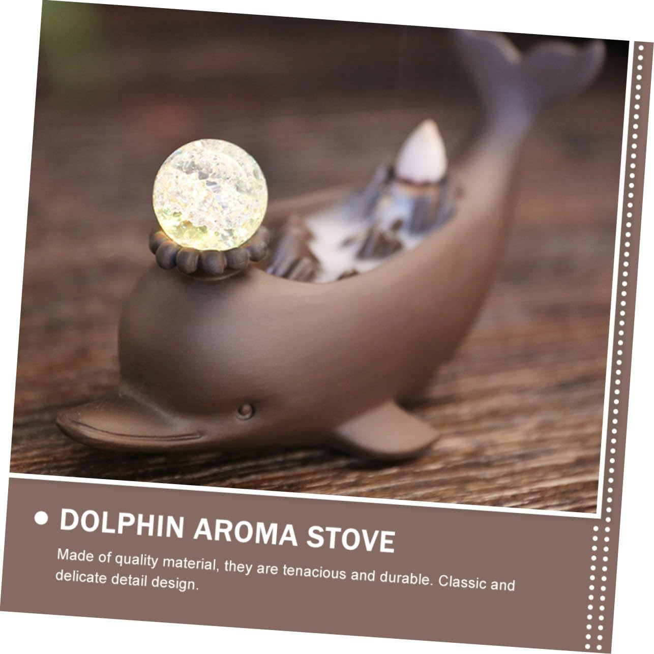 Porta incenso artistico a flusso inverso, in ceramica, per la decorazione della casa, per aromaterapia, relax, meditazione, sollievo dallo stress, regalo creativo per gli amanti dei delfini