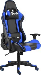 Silla Gaming giratoria PVC Azul Silla ErgonóMica Gaming Silla para Pc Gamer