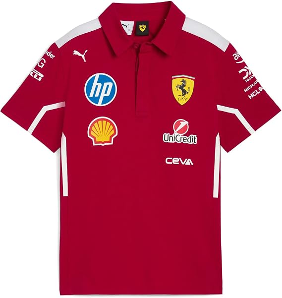 PUMA Scuderia Ferrari F1 2025 Kinder Team Polo - Rot - Größe: 104