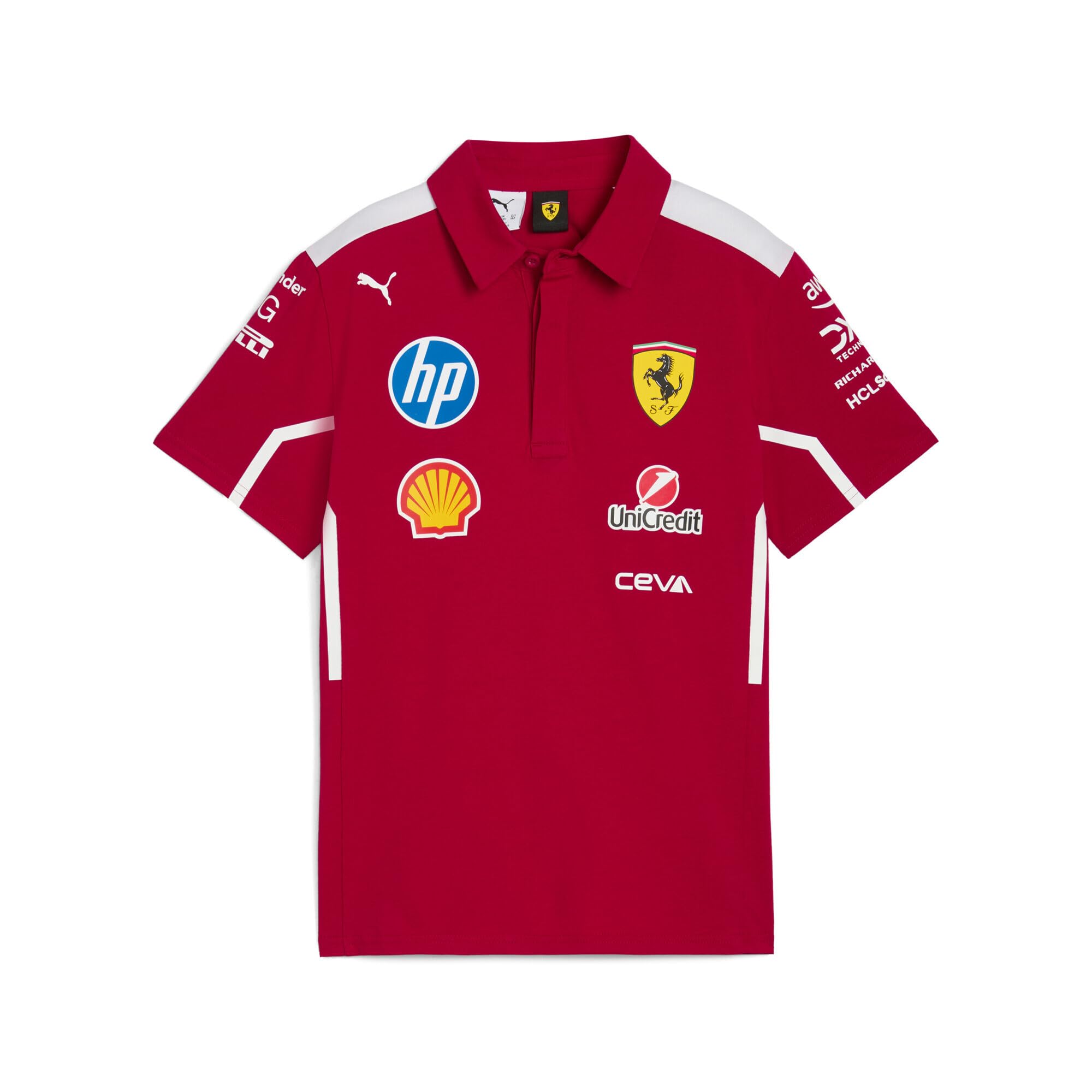 PUMA Scuderia Ferrari F1 Polo del Equipo 2025 para Niños - Rojo