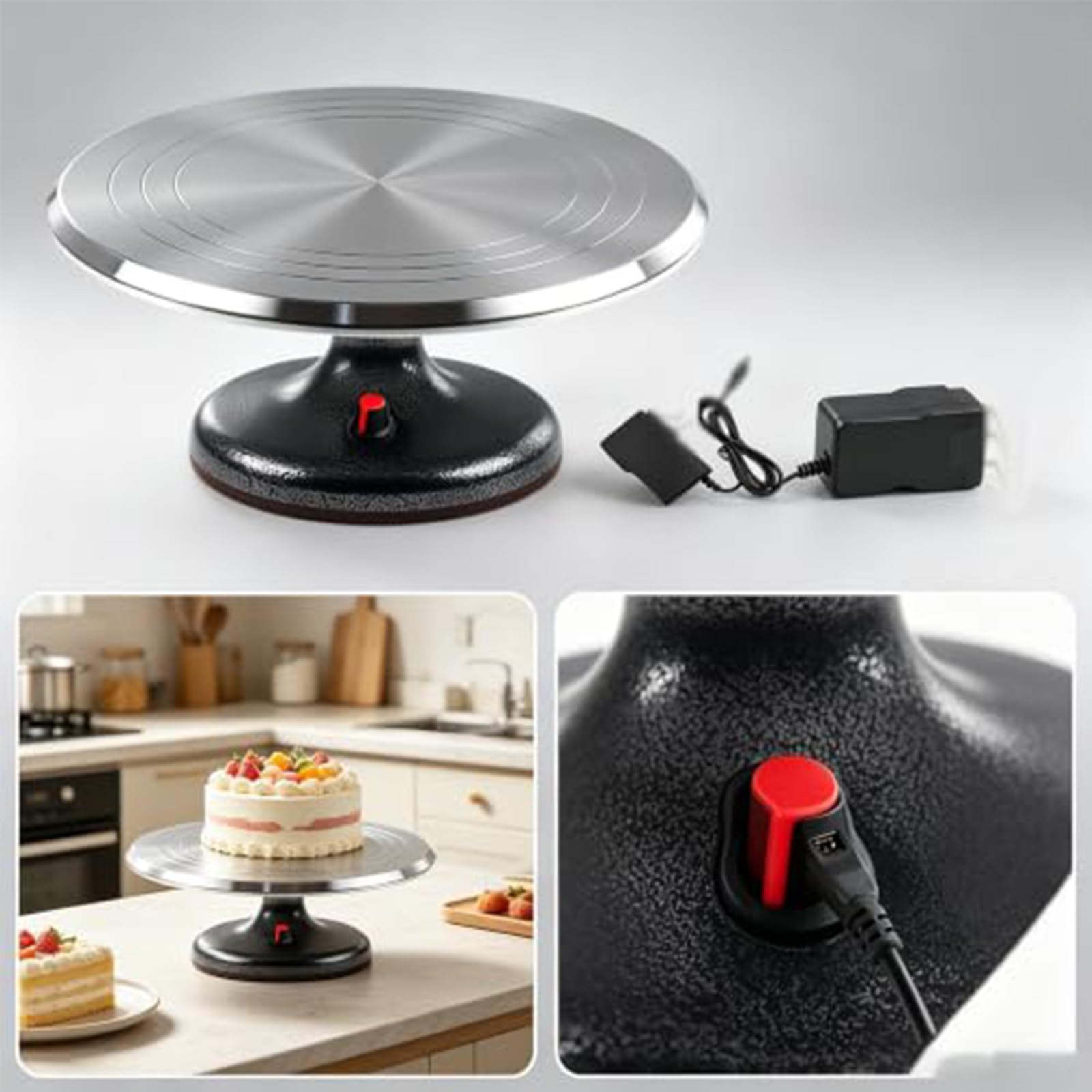 Motorisierter Kuchen-Drehteller, Elektrischer Kuchen-Drehteller 12 Zoll
