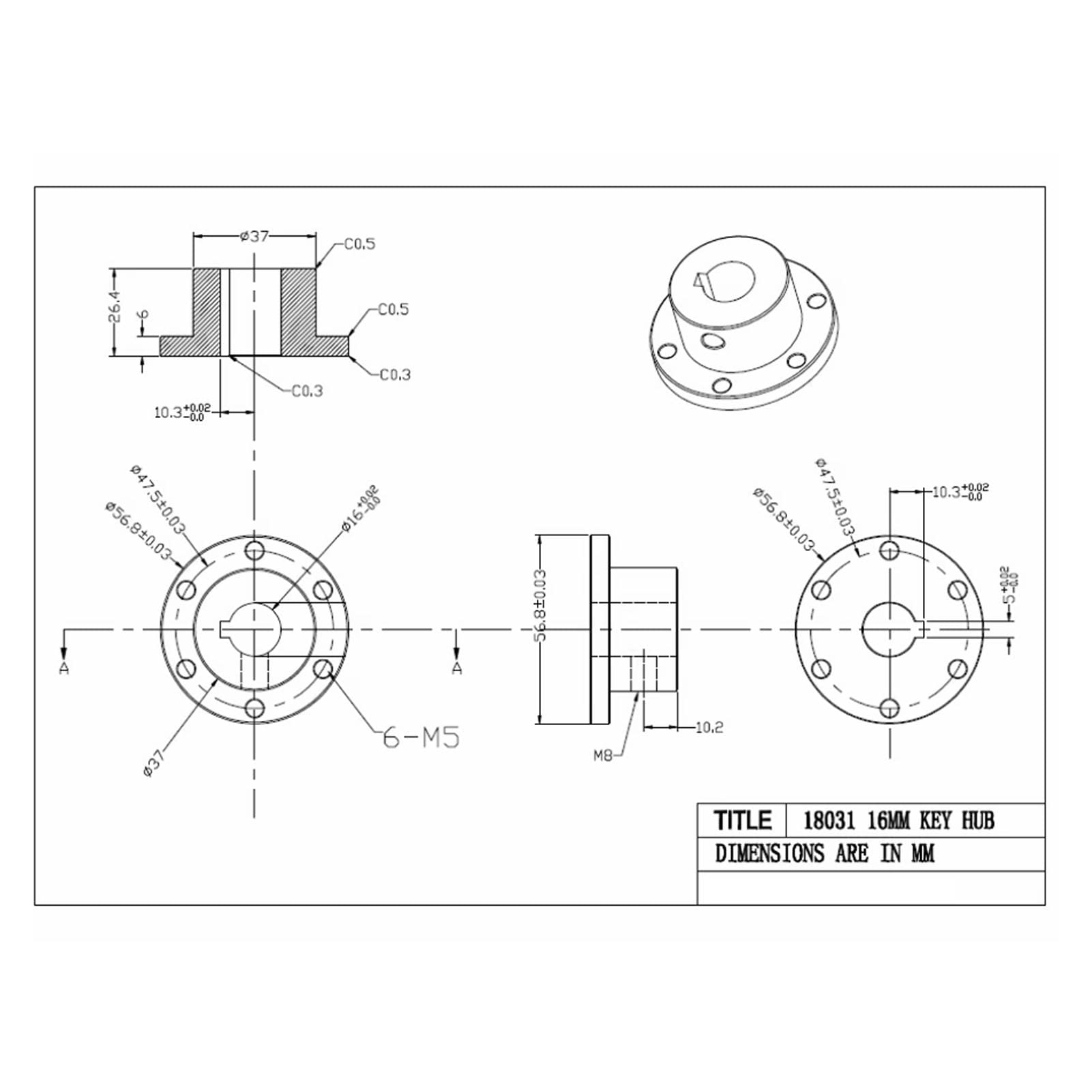 BORDSTRACT Flange Shaft Coupling, 16mm Stainless Steel Shaft Coupling Connection Connector for DIY RC Model Connecting Motor and Wheel
