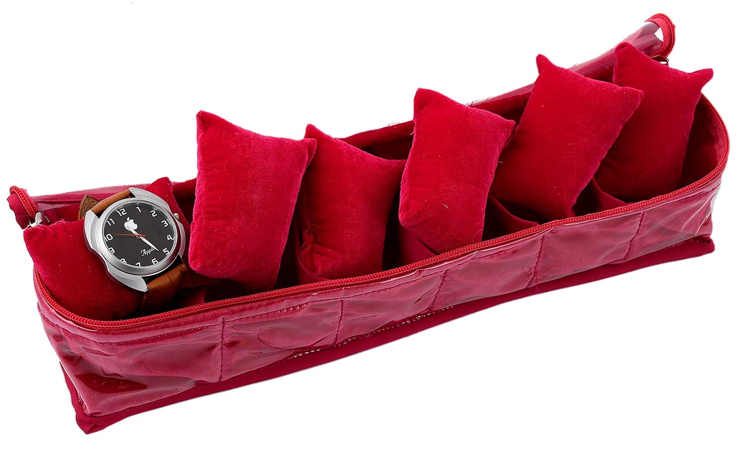 Kuber Industries Watch Case/Wrist Watch Holder/Watch Organizer/Bracelet Pouch Transparent Top Watch Case with 6 Roll (Pink) -CTLTC39126 (B08482F3JS) Amazon Price History, Amazon Price Tracker