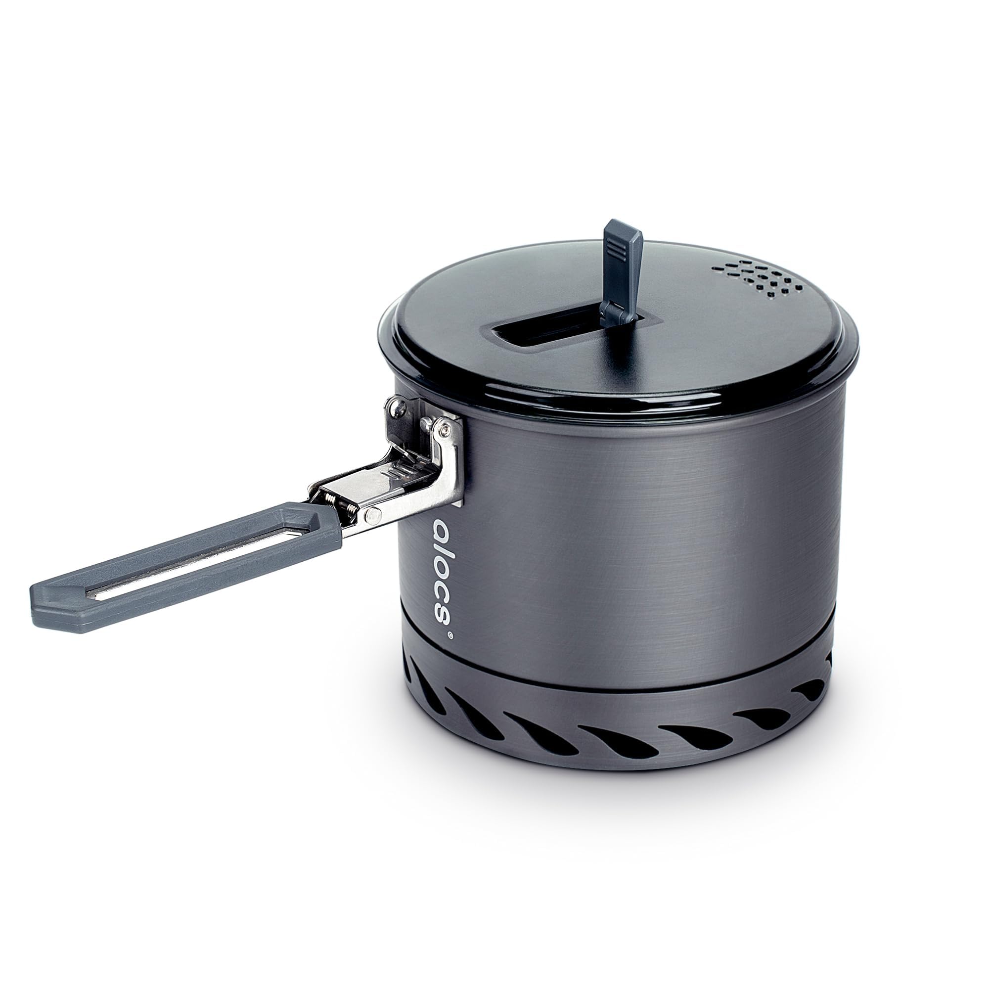 Alocs 1.4L Camping Pot, Lightweight Camping Cookware with Heat Exchanger, Portable Durable Camping Essentials Cooking Set for Backpacking Hiking Traveling