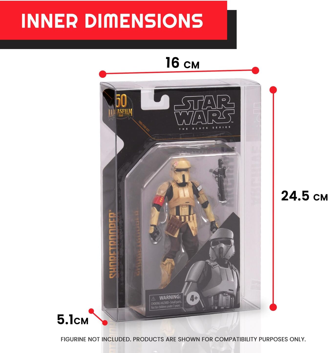 EVORETRO Action Figure Display Case Protector Compatible for Star Wars Black Series 6 Inch Figures Box Archive 50th Carded - 0.40MM Thick PET Clear Case for Starwars Black Series Figures (10 Pack)
