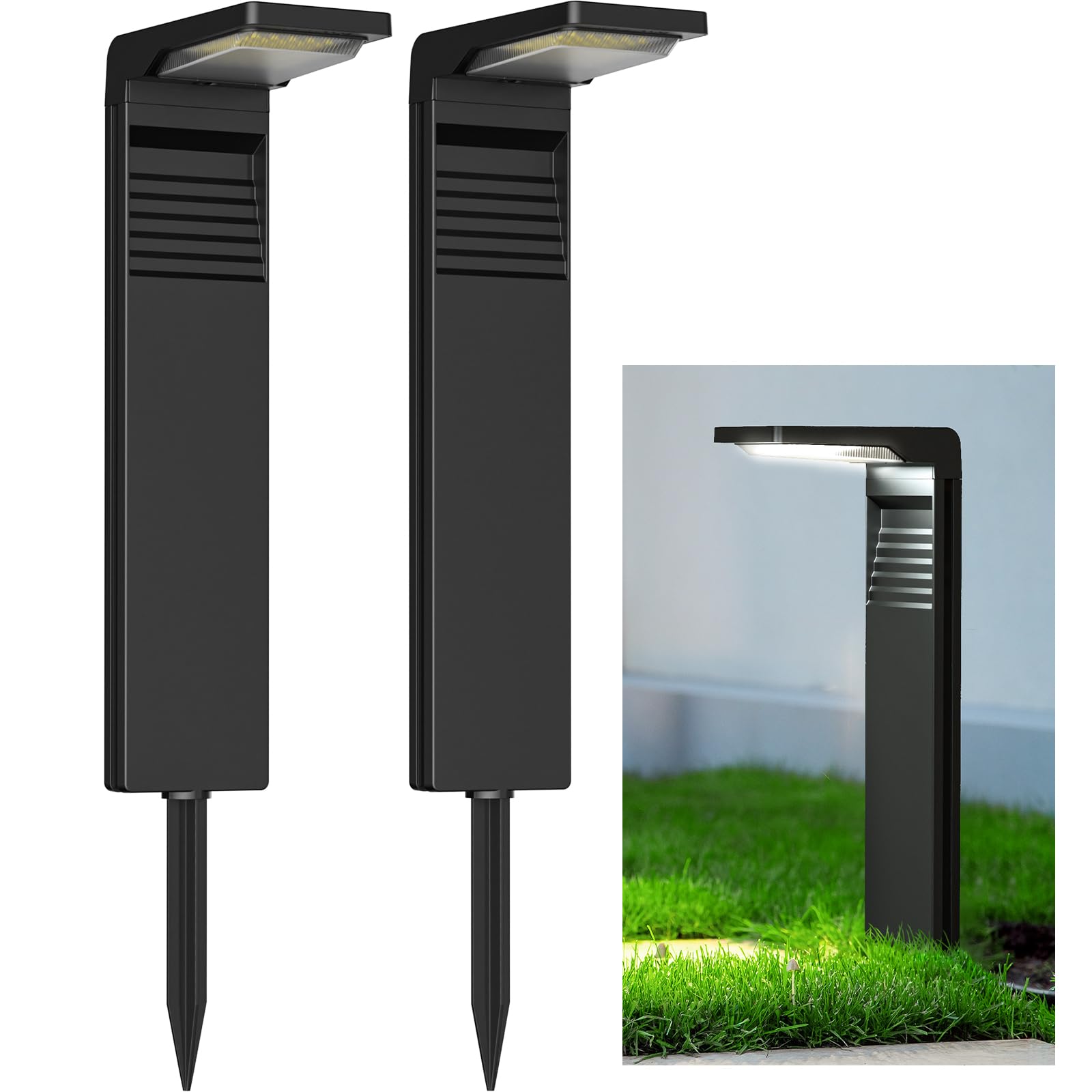 Pack 6 Lampes Solaires Extérieures 40 LED - 2 Niveaux De Luminosité, IP65, Rotation 350° - Pour Jardin, Allée, Cour