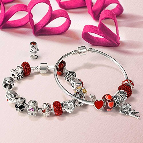 Copa de vino abalorio de plata 925 que no se oscurece para pulseras europeas 4