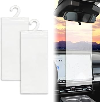 2PCS Handicap Placard Holder, Universal Car Accessories Ultra Transparent Disabled Parking Permit Placard Protector with Large Hanger Plastic Protective Cover