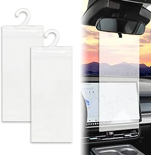 2PCS Handicap Placard Holder, Universal Car Accessories Ultra Transparent Disabled Parking Permit Placard Protector with Large Hanger Plastic Protective Cover